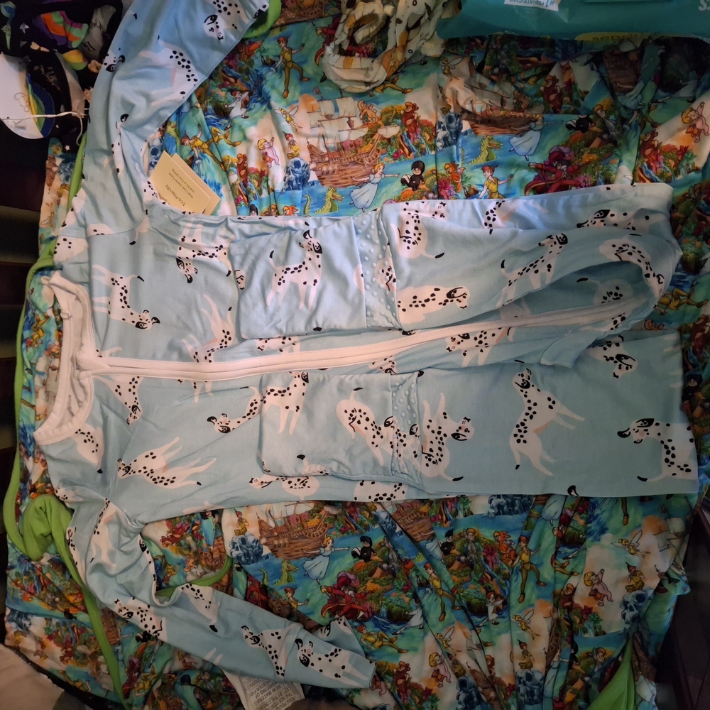 Light Blue Dalmatian Print Pajama Set
